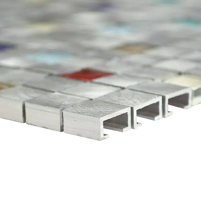 Mosaikfliese Quadrat ALF A702 - 30 x 30 cm, Silber, Matt - Detailaufnahme