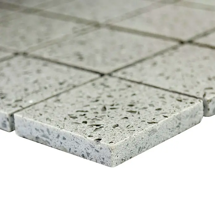Mosaikfliese Quadrat Artifical XCM ASM43 - 30,5 x 30,5 cm, Grau, Glänzend - Detailaufnahme