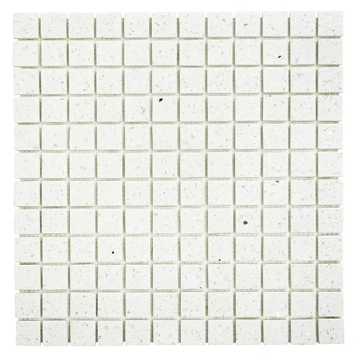 Mosaikfliese Quadrat Artifical XCM ASM21 - 30,5 x 30,5 cm, Weiß, Glänzend - Ansicht von oben