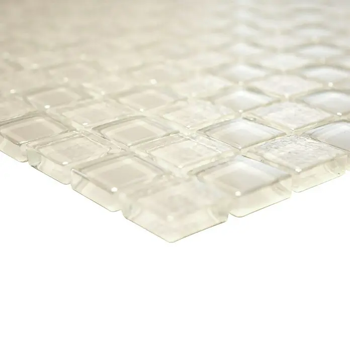 Mosaikfliese Crystal Mix XCM 8LU90 - 29,8 x 29,8 cm, Weiß, Glänzend - Detailaufnahme