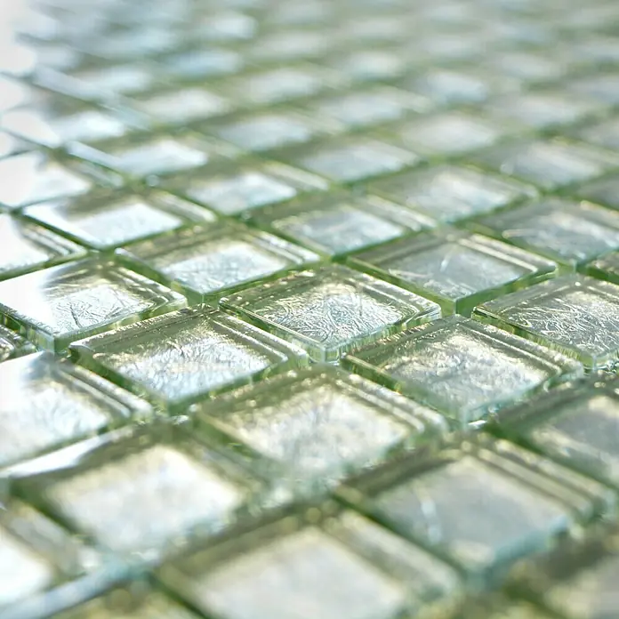 Mosaikfliese Quadrat Crystal Uni XCM 8SB26 - 30 x 30 cm, Silber, Glänzend - Detailaufnahme