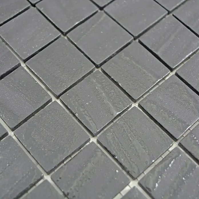 Mosaikfliese Quadrat Eco Uni TINA 03 - 31,5 x 31,5 cm, Schwarz/Anthrazit, Matt - Detailaufnahme