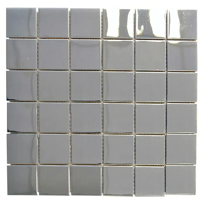 Mosaikfliese Quadrat XCE 48G - 29,8 x 29,8 cm, Silber, Glänzend - Ansicht von oben