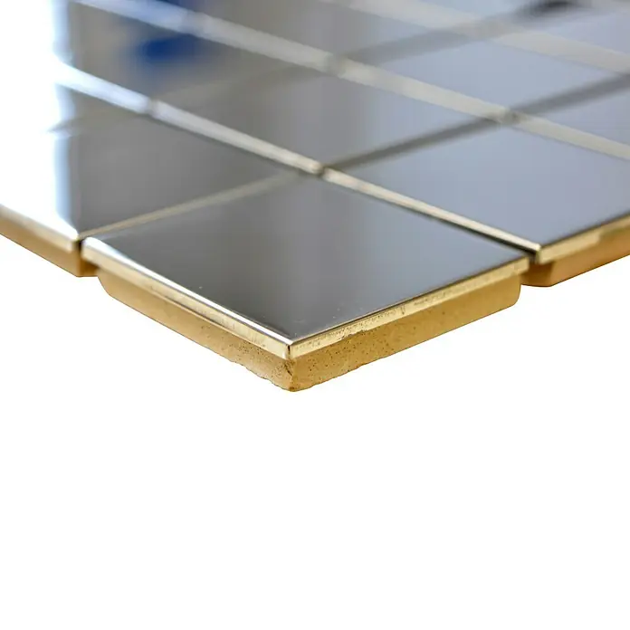 Mosaikfliese Quadrat XCE 48G - 29,8 x 29,8 cm, Silber, Glänzend - Detailaufnahme