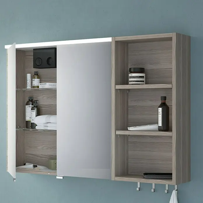 Camargue LED-Spiegelschrank Cube/Loft - B x H: 60 x 62 cm, Mit Beleuchtung, MDF, Eiche Cordoba - Anwendungsbeispiel
