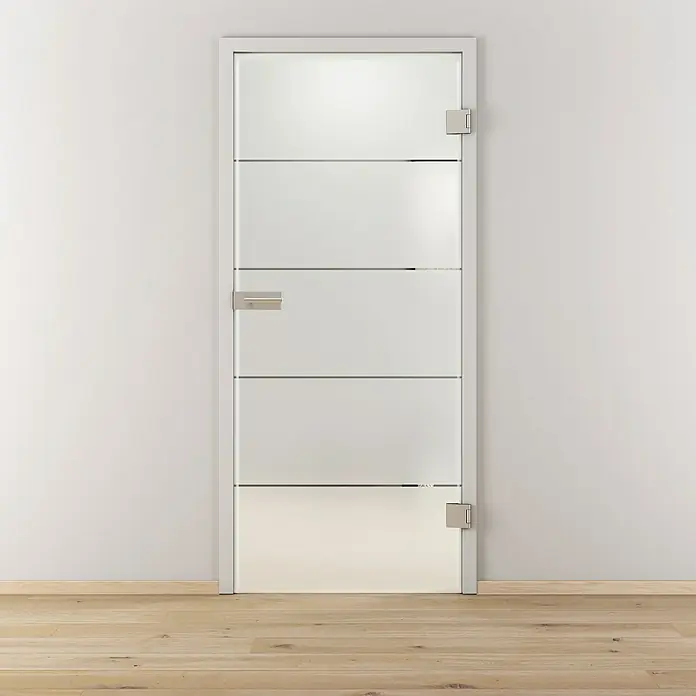 Diamond Doors Glasdrehtür Lines Positiv - 709 x 1.972 mm, DIN Rechts, Einscheibensicherheitsglas (ESG) - Stimmungsaufnahme
