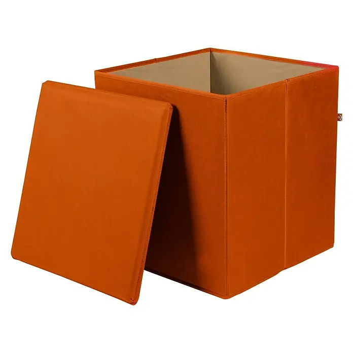 Phönix Sitz- & Aufbewahrungsbox Stor it - L x B x H: 41 x 41 x 44 cm, Polyester, Orange - Anwendungsbeispiel
