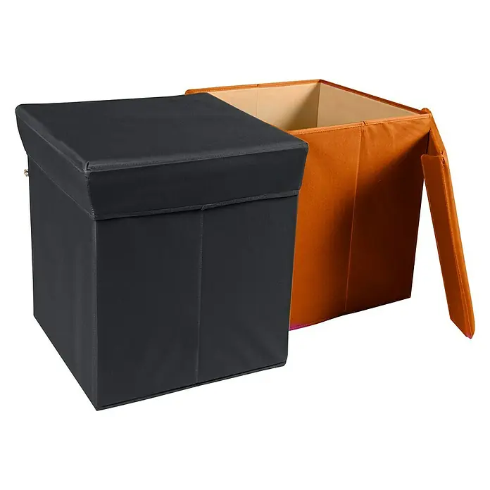 Phönix Sitz- & Aufbewahrungsbox Stor it - L x B x H: 41 x 41 x 44 cm, Polyester, Orange