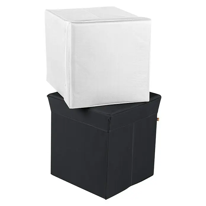 Phönix Sitz- & Aufbewahrungsbox Stor it - L x B x H: 41 x 41 x 44 cm, Polyester, Weiß
