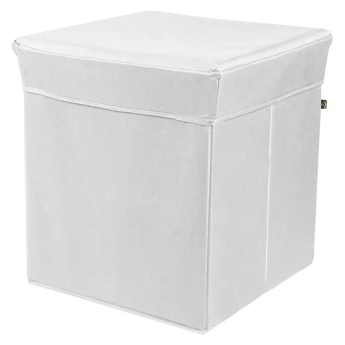 Phönix Sitz- & Aufbewahrungsbox Stor it - L x B x H: 41 x 41 x 44 cm, Polyester, Weiß - Vorderansicht