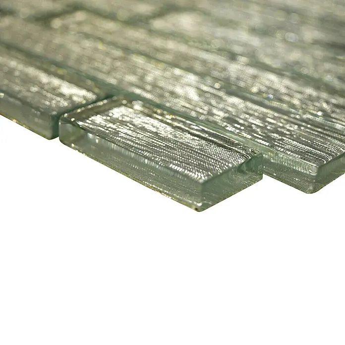 Mosaikfliese Verbund Crystal Chic XCM 8CSV - 29,8 x 30,5 cm, Silbergrau, Glänzend - Detailaufnahme
