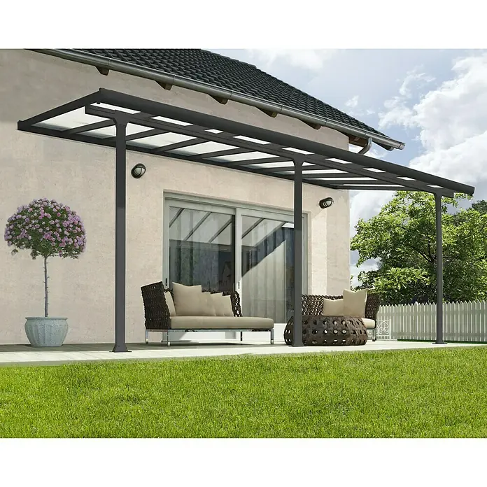 Solid Elements Terrassenüberdachung Martina - Tiefe: 3 m, B x H: 5,46 x 2,1 m, Anthrazitgrau - Stimmungsaufnahme