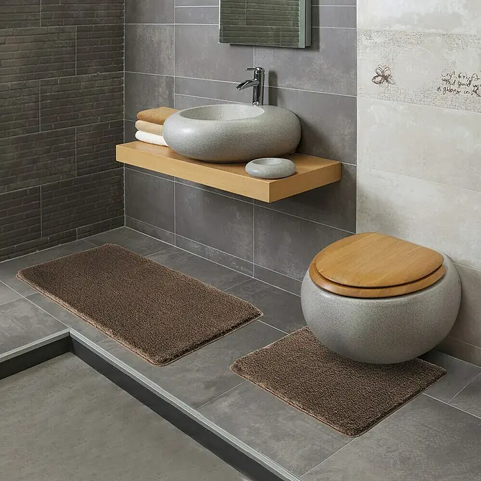 Camargue Badteppich Akela - Braun, 60 x 50 cm, 100% Polyester - Stimmungsaufnahme