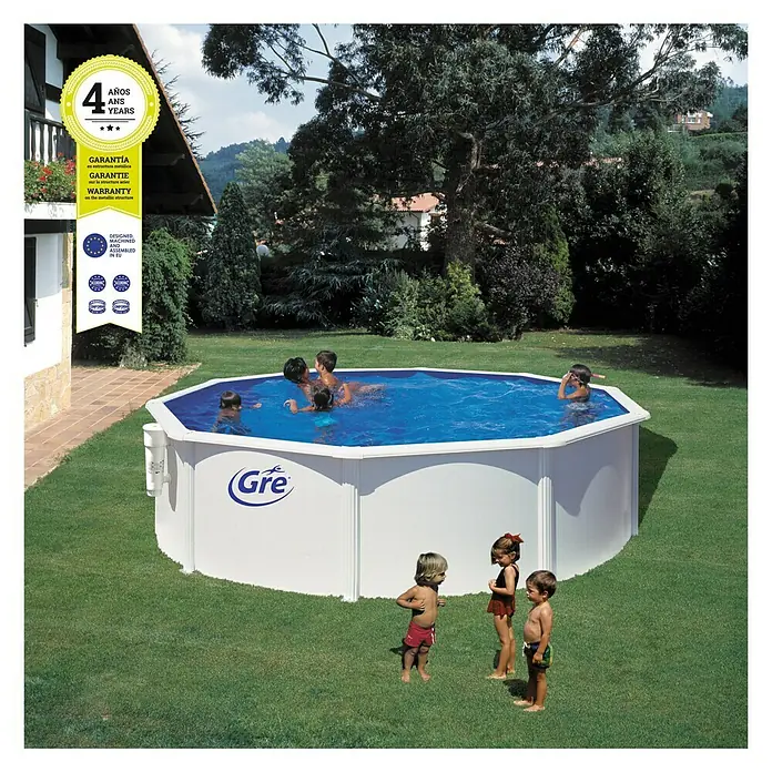 Gre Piscina circular Bora Bora - Ø x Al: 460 x 120 cm, 17.450 l, Blanco