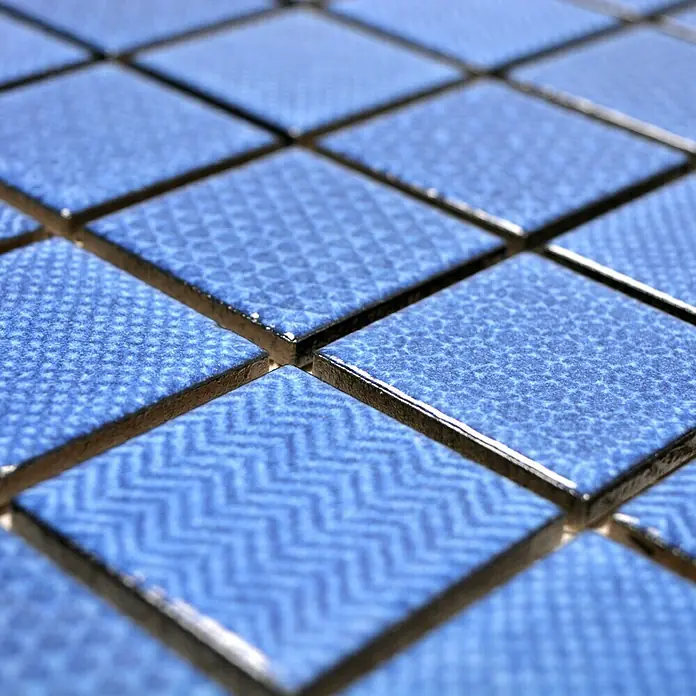 Mosaikfliese Quadrat Celadon Heritage CH C2 - 29,8 x 29,8 cm, Blau, Glänzend - Detailaufnahme