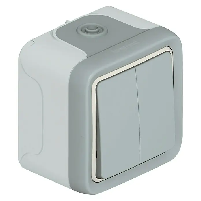 Legrand Feuchtraum-Serienschalter Plexo - Grau, Aufputz, Kunststoff, IP55