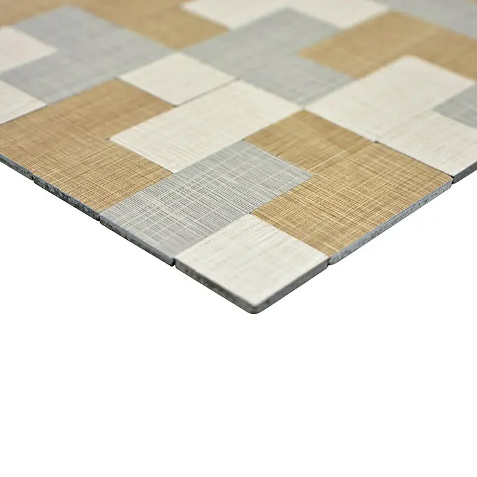 Selbstklebemosaik SAM 4MT87M - 30,5 x 30,5 cm, Metall, Grau/Beige - Detailaufnahme