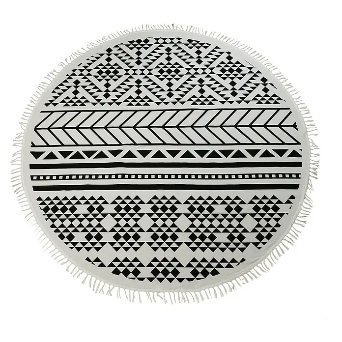 Plaid Mandala - Negro, 170 x 1 cm, 100% algodón