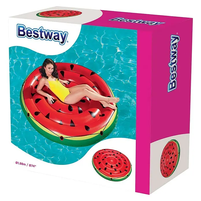 Bestway Zračni madrac na napuhavanje Watermelon Island - Ø x V: 188 x 25 cm, Lubenica