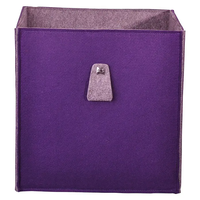 Phönix Atlanta Aufbewahrungsbox - L x B x H: 34 x 34 x 34 cm, Filz, Violett/Grau - Vorderansicht