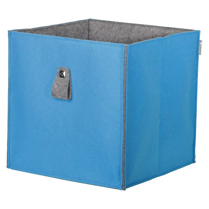 Phönix Atlanta Aufbewahrungsbox - L x B x H: 34 x 34 x 34 cm, Filz, Aqua/Grau - Linke Seitenansicht