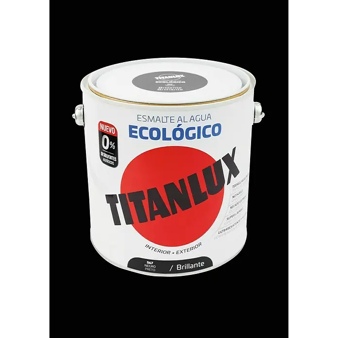 Titanlux Esmalte de color Eco - Negro, 2,5 l, Brillante