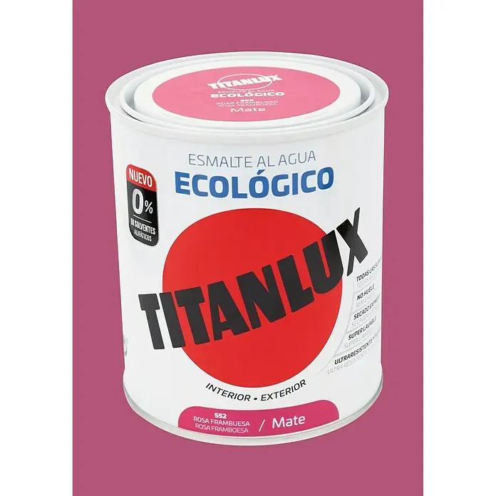 Titanlux Esmalte de color Eco - Rosa frambuesa, 750 ml, Mate