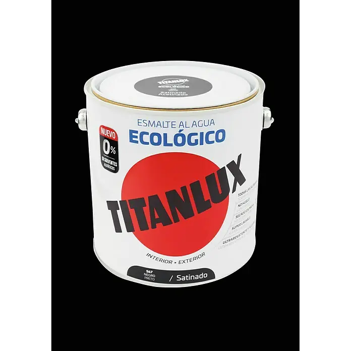 Titanlux Esmalte de color Eco - Negro, 2,5 l, Satinado