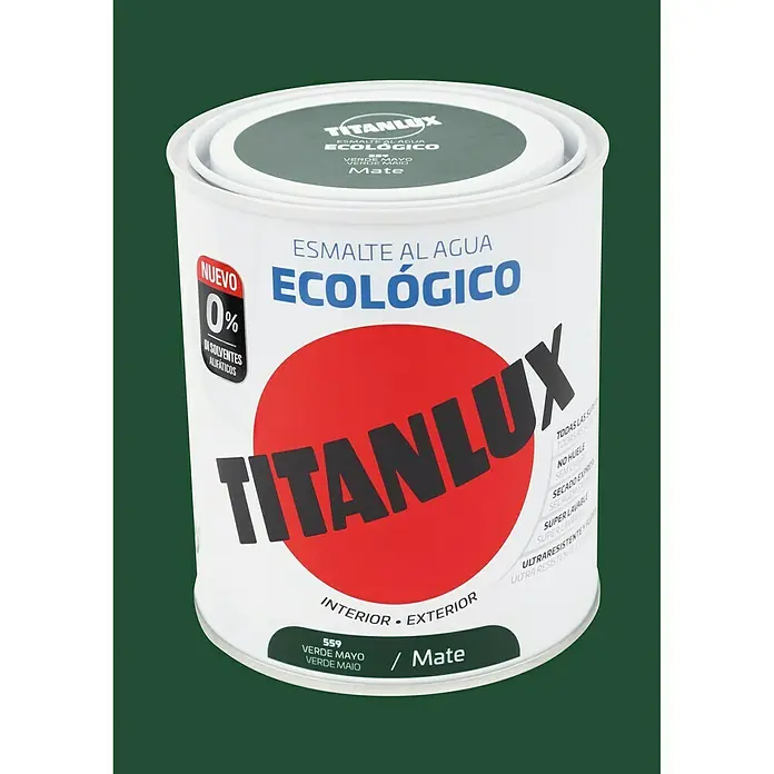 Titanlux Esmalte de color Eco - Verde mayo, 750 ml, Mate