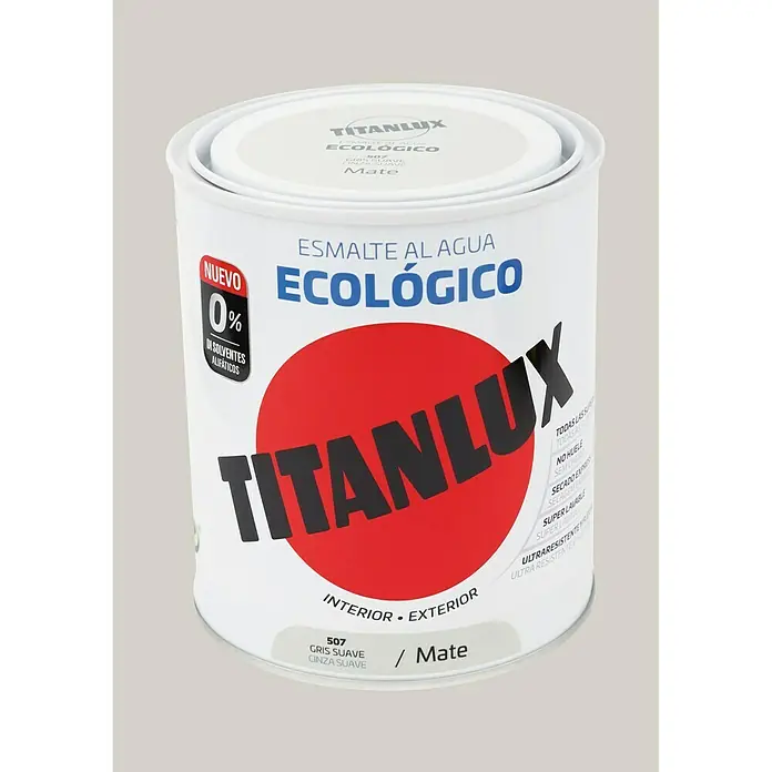 Titanlux Esmalte de color Eco - Gris suave, 750 ml, Mate