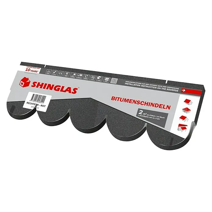 Dakshingles, beverstaartmodel - Zwart, 14 st., Bitumen, 2 m² - Vooraanzicht