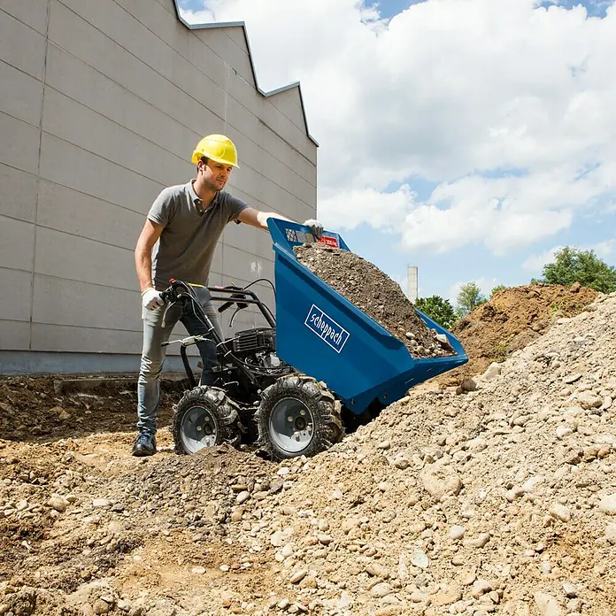 Scheppach Raddumper DP3000 - Tragkraft: 300 kg, Hubraum: 196 cm³, Blau - Vorderansicht