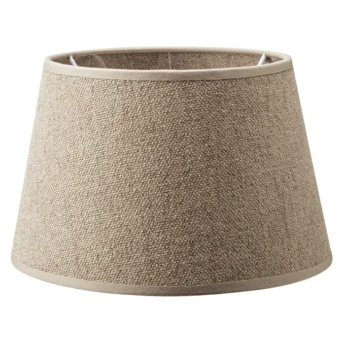 Home Sweet Home Lampenschirm Melrose - Ø x H: 20 x 13 cm, Taupe, Stoff, Rund - Vorderansicht