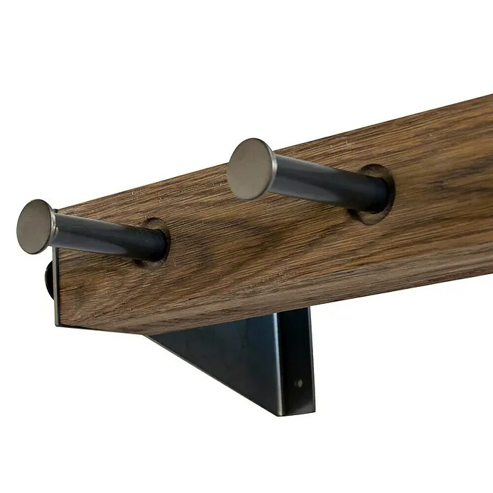 Spinder Design Garderobenleiste Klos 2 - Anzahl Haken: 7 Stk., L x B x H: 24 x 90 x 17 cm - Detailaufnahme