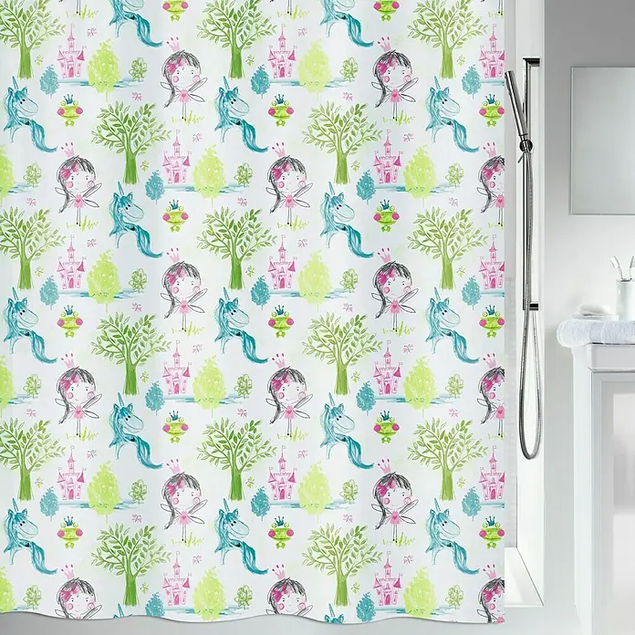 Spirella Cortina de baño textil Princess - An x Al: 180 x 200 cm, Multicolor