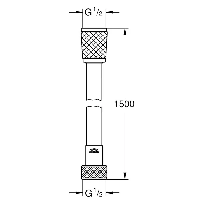 Grohe Brauseschlauch Vitalioflex Trend - Länge: 150 cm, Anschlüsse: ½″, Chrom