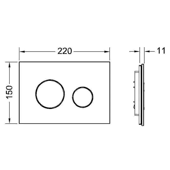 Tece Betätigungsplatte Loop - Weiß, Glas, 2-Mengen-Spülung
