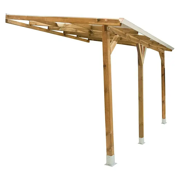 Palram – Canopia Terrassenüberdachung Juniper - Länge: 371 cm, Tiefe: 303 cm, Material Dach: Polycarbonat, Natur, Transparent