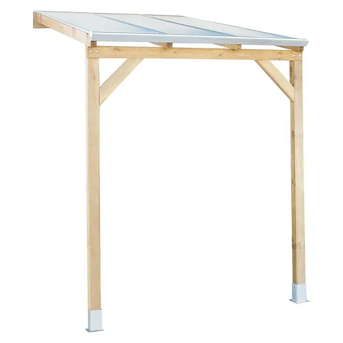 Palram – Canopia Terrassenüberdachung Juniper - Länge: 187,5 cm, Tiefe: 303 cm, Material Dach: Polycarbonat, Natur, Transparent
