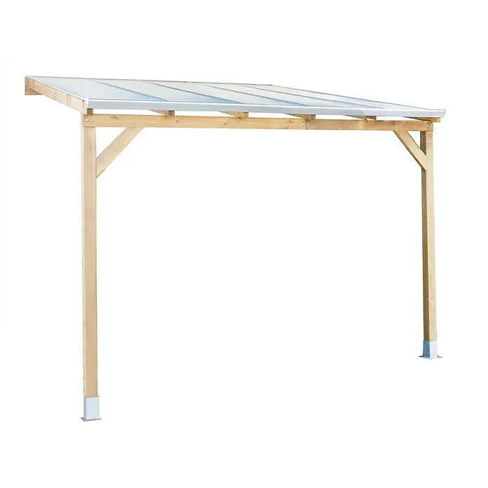 Palram – Canopia Terrassenüberdachung Juniper - Länge: 310 cm, Tiefe: 303 cm, Material Dach: Polycarbonat, Natur, Transparent
