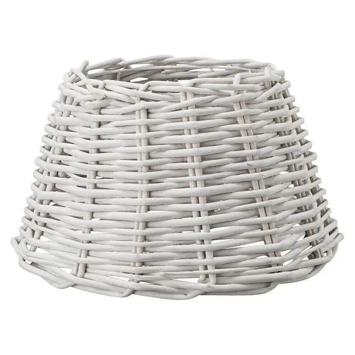 Home Sweet Home Lampenkap Roseau - l x b x h: 30 x 20 x 30 cm, Wit, Hout, Rond - Vooraanzicht