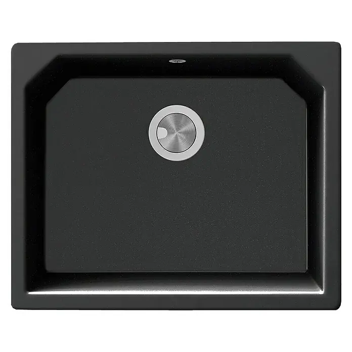 Atron Fregadero encastrable Magma - 48,5 x 59,5 cm, Acrílico, Negro, Brillante