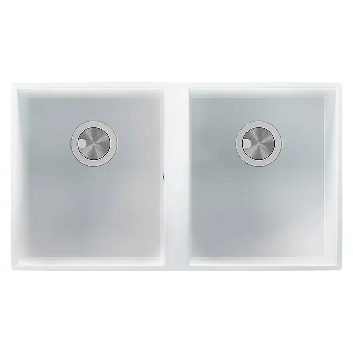 Atron Fregadero encastrable Flow - 42,5 x 74,5 cm, Acrílico, Blanco, Brillante