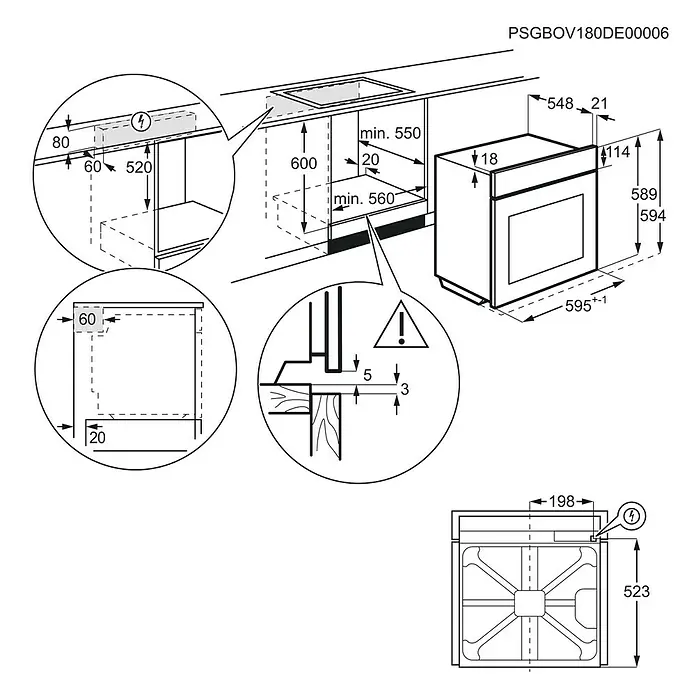 AEG Horno empotrado BEE435111M - Número de tipos de calentamiento: 9 ud., Volumen horno: 72 l