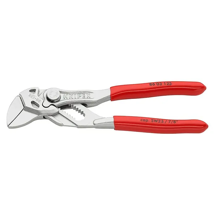 Knipex Sleuteltang - Lengte: 125 mm, Grijpcapaciteit moeren: 23 mm, Materiaal greep: Overtrokken met kunststof - Top-down weergave