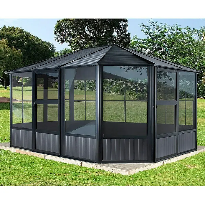 Sojag Pavillon Charleston 12 x 15 - 384 x 489 x 281 cm, Anthrazit - Stimmungsaufnahme