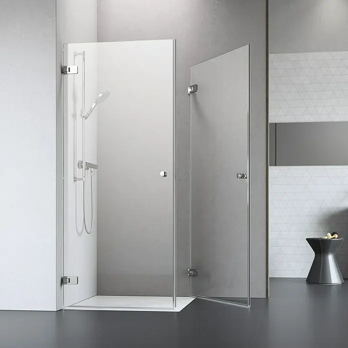 Camargue Air Eckdusche C24+C22 - 97,5 x 77,5 x 200 cm, Stärke: 8 mm, Silber - Stimmungsaufnahme