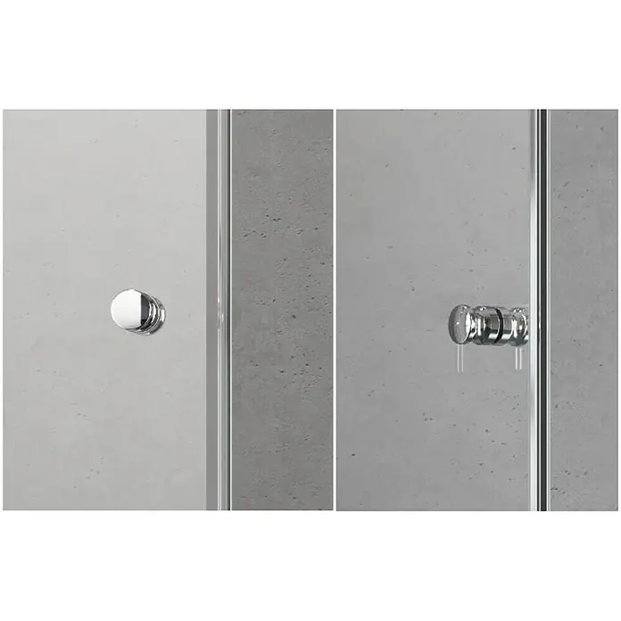 Camargue Air Eckdusche C22+C26 - 77,5 x 77,5 x 200 cm, Stärke: 8 mm, Silber - Detailaufnahme