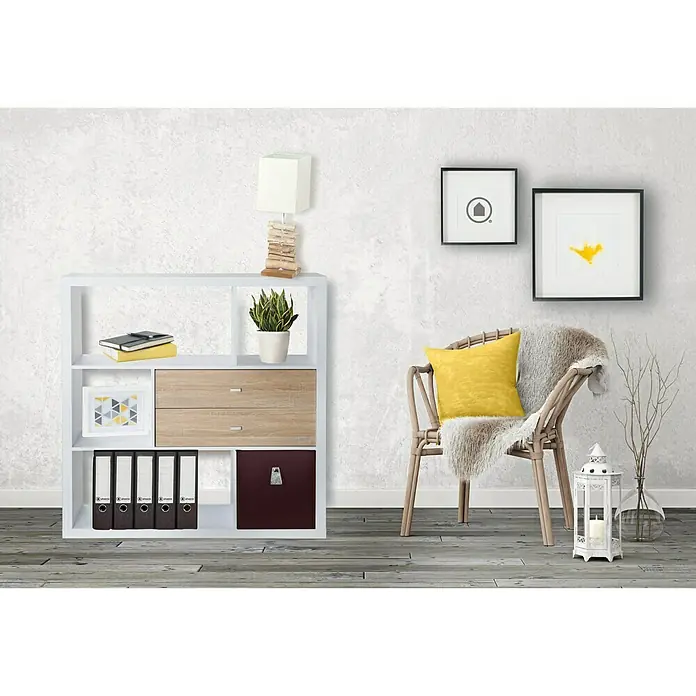 Phönix Fortuna Regal - L x B x H: 35 x 114,3 x 114,3 cm, Weiß - Stimmungsaufnahme