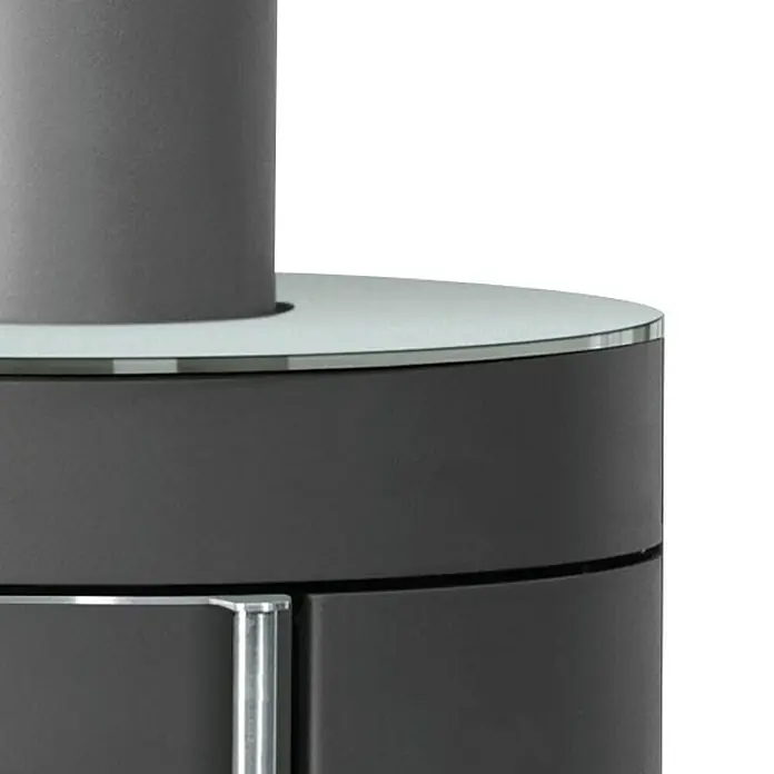 Justus Kaminofen Mino Trios 2.0 - 5 kW, Raumheizvermögen: 88 m³, Material Abdeckung: Glas, Schwarz - Detailaufnahme